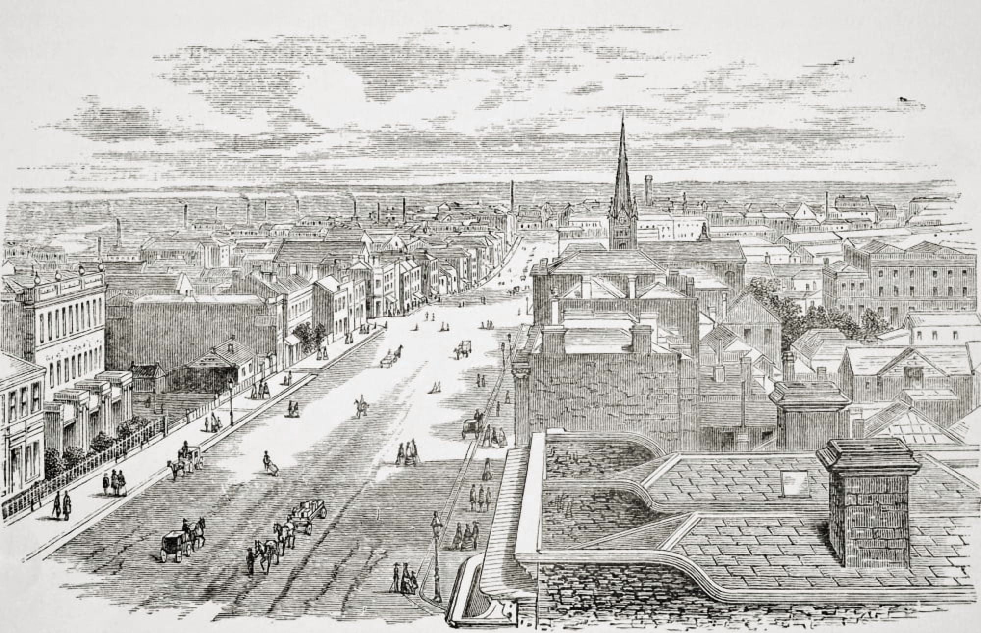 Melbourne Australia From The Gallery Of Geography Published London Circa 1872 Canvas Art - Ken Welsh Design Pics (18 x 11)