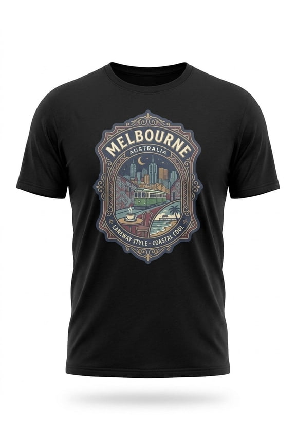 Melbourne Australia Laneway Tram Graphic T-Shirt Unisex Travel Tee
