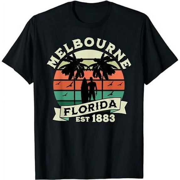 Melbourne Florida Beach Surfing Summer Vacation Vintage T-Shirt