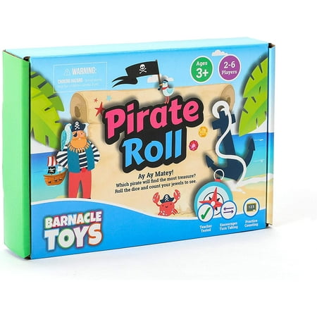 Melby Toys Pirate Roll - Kids Games, Toddler Board Games, Toddler Games for 3 Year Olds, Games for Kids, Preschool Games for 3 Year Olds, Kids Board Games for 4 Year Olds