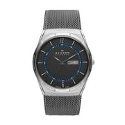 Melbye Titanium and Gray Steel-Mesh Day-Date Watch SKW6078