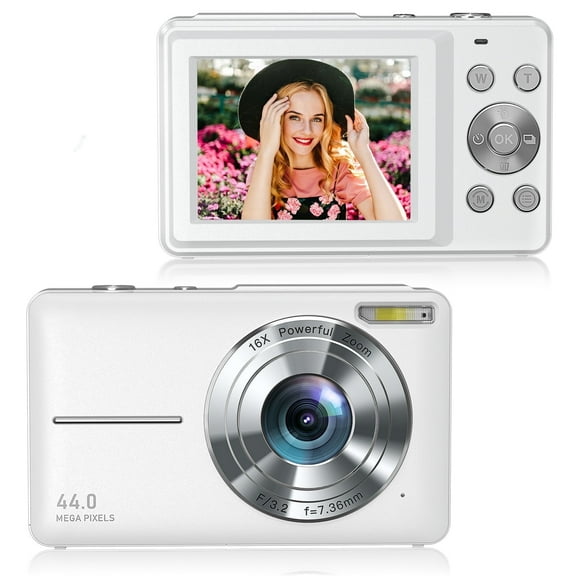 Melcam 01DC403-W Portable 16x 44MP Point & Shoot Digital, White
