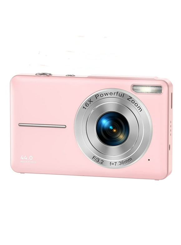 Melcam HD 1080P Digital Camera Camcorder 44MP Digital SLR Camera 16X Digital Zoom with 2.4 Inch LCD Screen Compact Point and Shoot Camera Starter Camera(Pink)