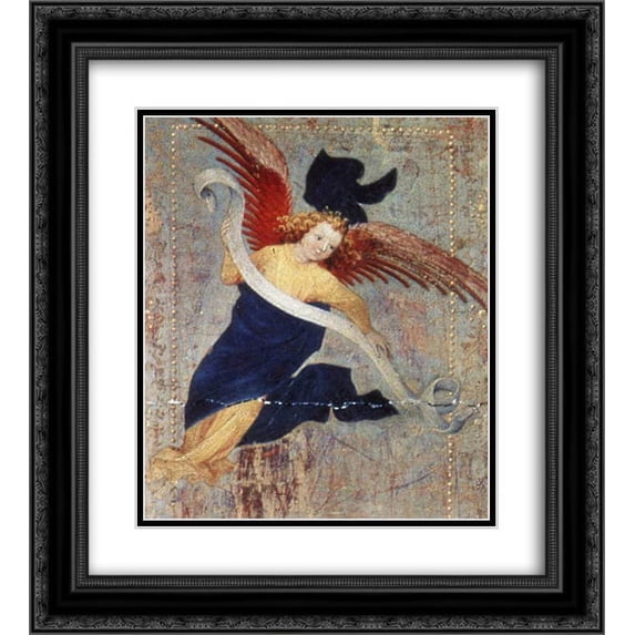 Melchior Broederlam 2x Matted 20x24 Black Ornate Framed Art Print 'Angel (from Altar of Philip the Bold)'