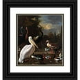 thumbnail image 1 of Melchior d'Hondecoeter 15x16 Black Ornate Wood Framed Double Matted Museum Art Print Titled - The Floating Feather (C. 1680), 1 of 5