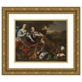 thumbnail image 1 of Melchior d'Hondecoeter 24x20 Gold Ornate Framed and Double Matted Museum Art Print Titled - Portrait of a Lady in as the Goddess Diana and Her Attendant, with the Spoils of the Chase, 1 of 4