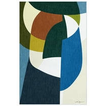 Melding forms I Washable Geometric Art Area Rug size 5'x8', Power-loomed, Heavenly Softness with Non-Slipping Backing