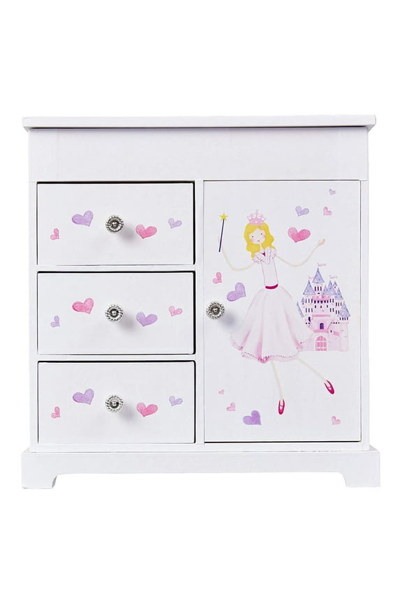 Adalyn Girl's Musical Ballerina Jewelry Box (Castle & Fairy Princess Design)