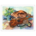 thumbnail image 1 of Mele Ho’oipoipo (Song of Love) - Hawaiian Cat (Popoki) Ukulele - From an Original Hawaii Watercolor Painting by Peggy Chun - Fine Art Matte Paper Print (Unframed) 20x26in, 1 of 4