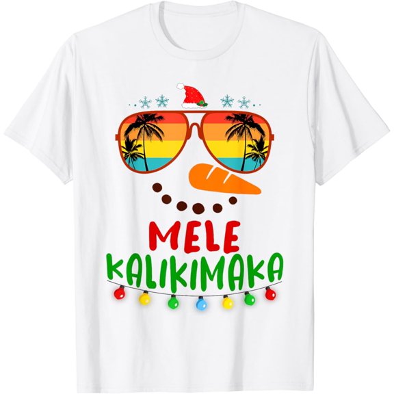 Mele Kalikimaka Hawaii Snowman Beach T-Shirt Tshirt All Size S-5XL