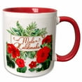 thumbnail image 1 of 3drose, Mele Kalikimaka Hawaiian Christmas Typography Red Hibiscus Flowers, 15oz Two-tone Red Mug, 1 of 6