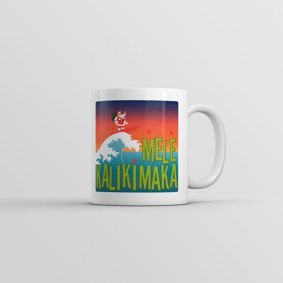 Mele Kalikimaka Mug Funny Surfing Christmas Graphic Coffee Cup