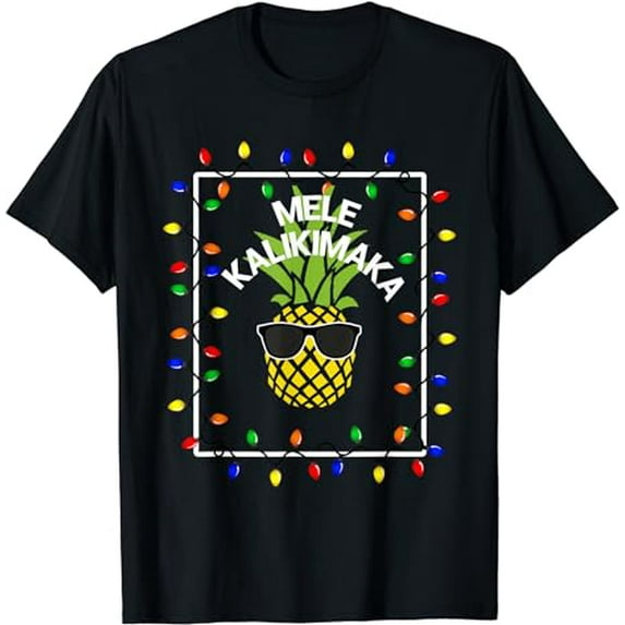 Mele Kalikimaka Pineapple Sunglasses Shirt - Christmas Light