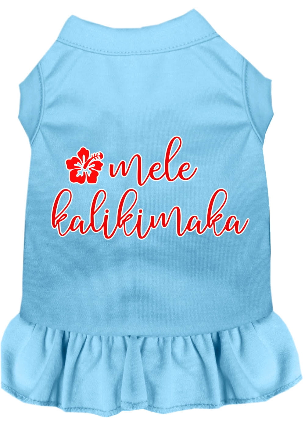 Mele Kalikimaka Screen Print Dog Dress Xxx-large Baby Blue