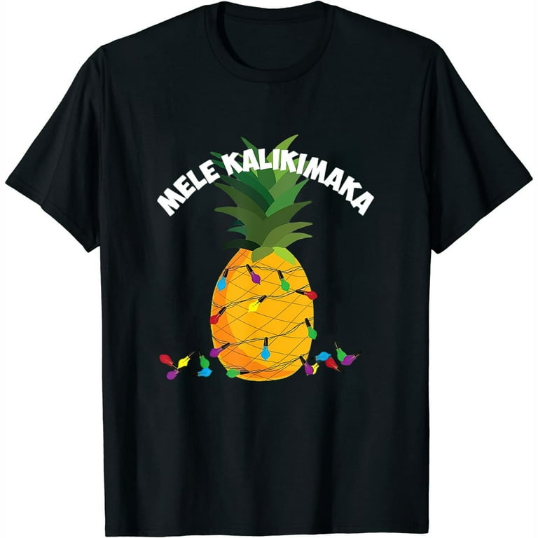 Mele Kalikimaka Shirt | Hawaiian X-Mas Pineapple Lights Gift Mele Kalikimaka Shirt | Hawaiian X-Mas Pineapple Lights Gift
