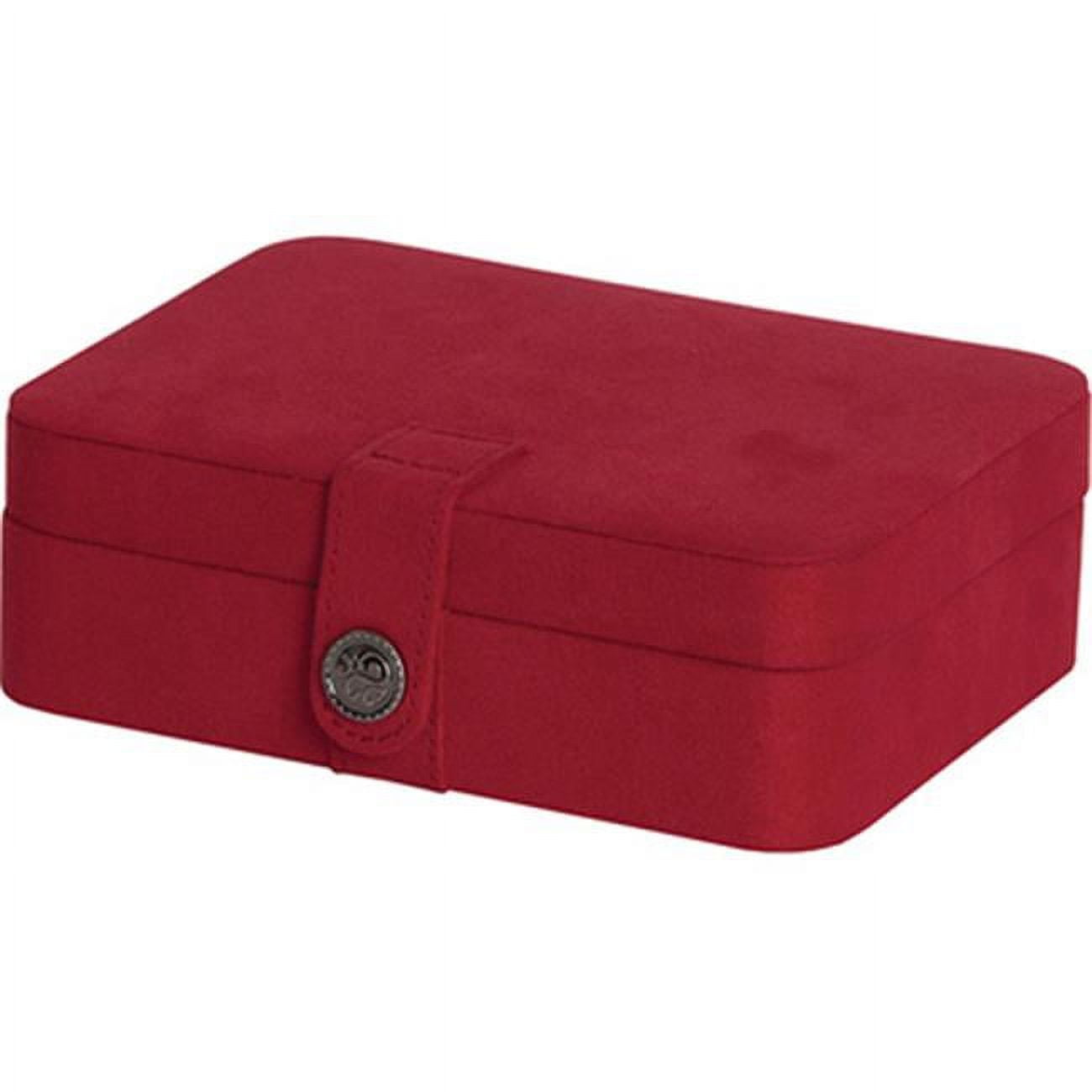 Mele and Co Giana Plush Fabric Jewelry case with Lift Out Tray in Red