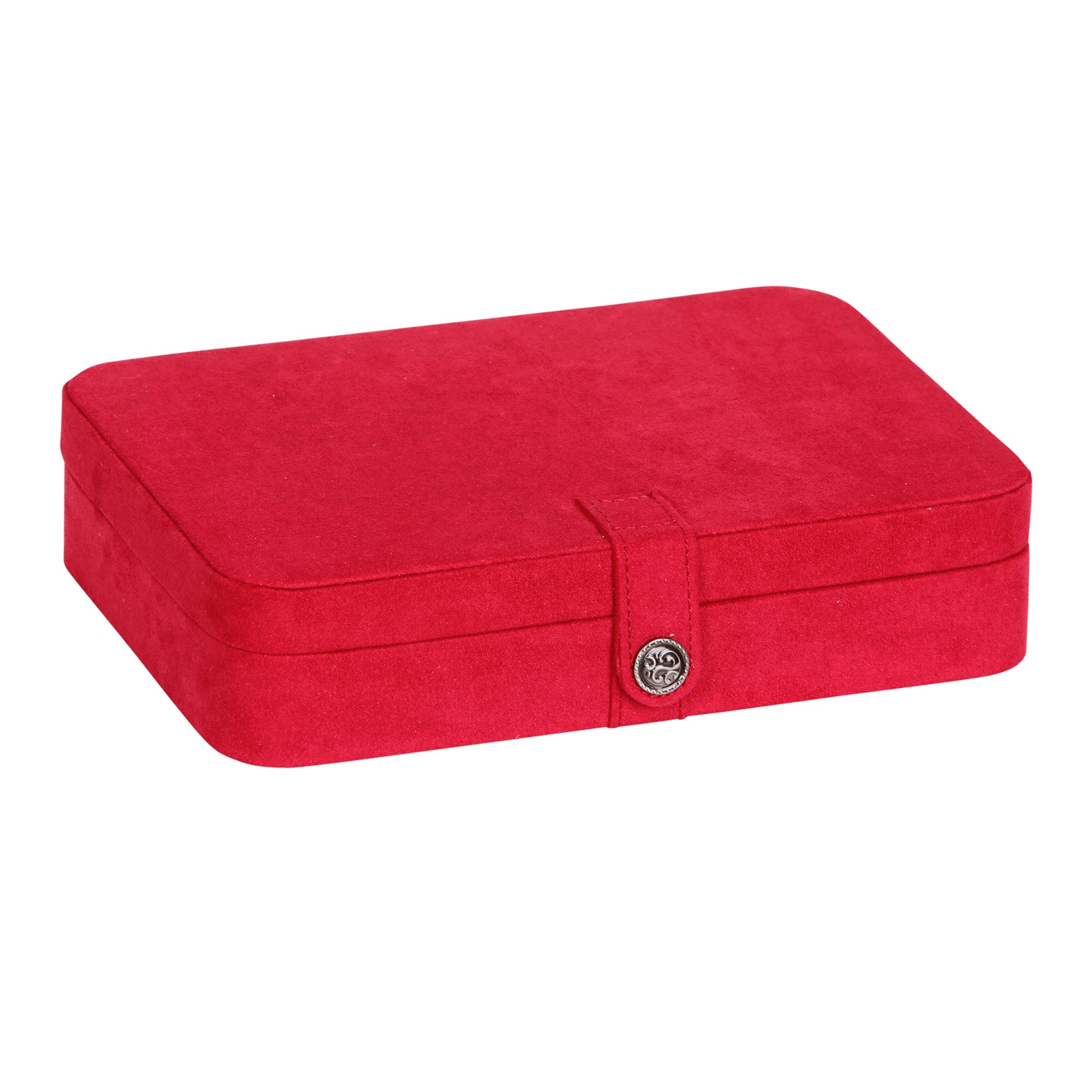 Mele and Co Maria Plush Fabric Jewelry Box with Twenty-Four Sections in Red - image 1 of 3
