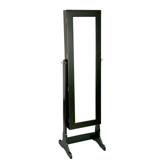 Mele & Co Victoria Mirrored Jewelry Armoire in Java Finish