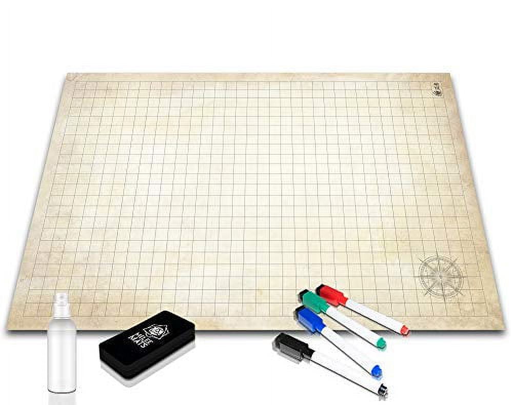 Melee Mats DnD Map Starter Kit  - 24” x 36" Double Sided, Dry Erase Tabletop Board Game