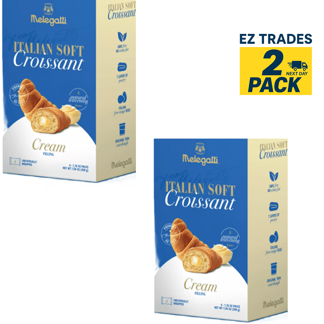 Melegatti Soft Italian Croissants - Cream-Filled, 4 ct pack of 2, Cream-Filled Soft Italian Croissants, Melegatti Croissants, Soft Croissants, 4 ct, pack of 2, ship from EZ Trades