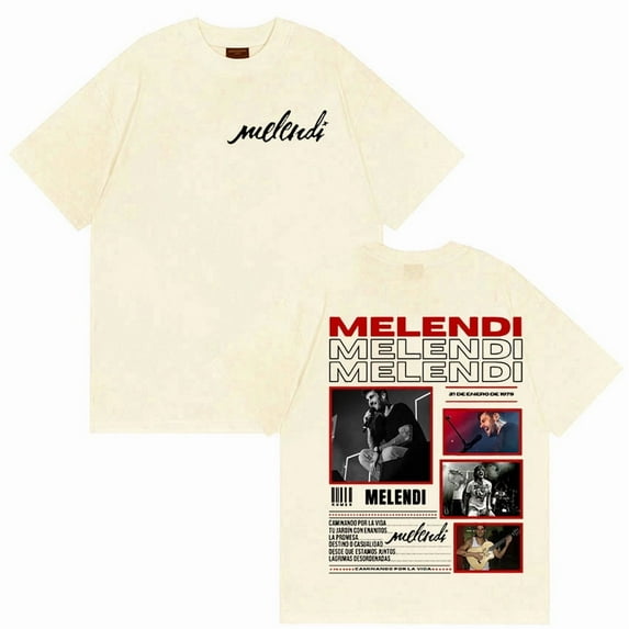 Melendi 2025 Tour Album Merch T-Shirt - Unisex Cotton Vintage Gothic Y2K O-Neck Short Sleeve, Hip Hop Punk Oversized Streetwear Tees for Men