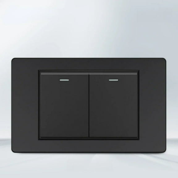 Melery 2gang 1way 2way Black PC Panel Brazil USA Italy Mexico 250V 16A Standard 118mm light Wall Switch On Off Push Button