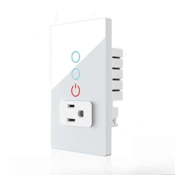 Melery Mexico Plug Wifi Smart Tuya Light Switch Intelligent US Wall Socket Outlet Touch Glass Panel Remote Alexa Google Home