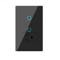 Melery Mexico Plug Wifi Smart Tuya Light Switch Intelligent US Wall Socket Outlet Touch Glass Panel Remote Alexa Google Home