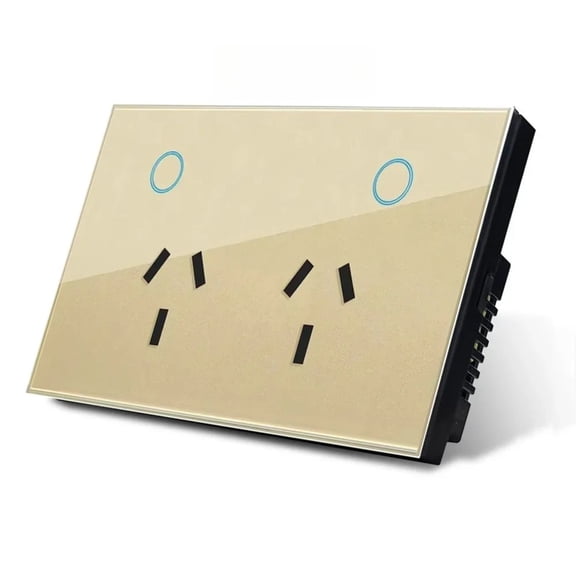 Melery Smart AU Wall Outlet - Matter Protocol, Tempered Glass Panel, Voice Remote, Compatible with SmartThings, Homekit & Smart Home Ecosystems