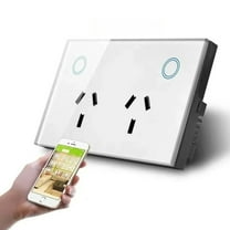 Melery Smart AU Wall Outlet - Matter Protocol, Tempered Glass Panel, Voice Remote, Compatible with SmartThings, Homekit & Smart Home Ecosystems