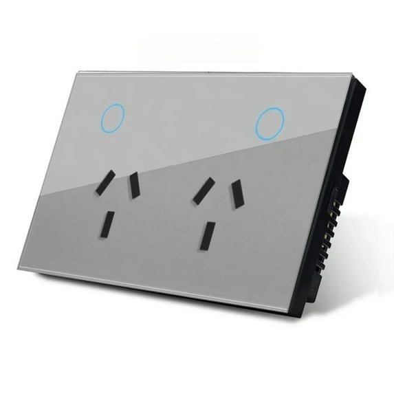 Melery Smart AU Wall Outlet - Matter Protocol, Tempered Glass Panel, Voice Remote, Compatible with SmartThings, Homekit & Smart Home Ecosystems