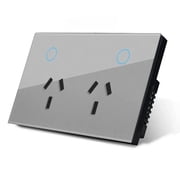 Melery Smart AU Wall Outlet - Matter Protocol, Tempered Glass Panel, Voice Remote, Compatible with SmartThings, Homekit & Smart Home Ecosystems
