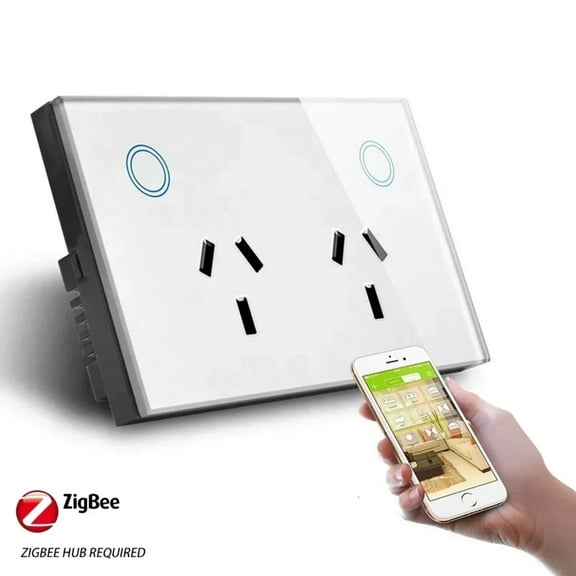 Melery Smart AU Wall Outlet Zigbee Power Monitoring Touch Sensor Switch Wireless Remote Works with Smart Assistants