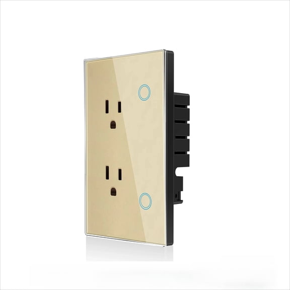 Melery WIFI Smart Wall Socket - US Plug, Power Monitoring & Touch Switch, Tuya App Enabled, Wireless Remote Control