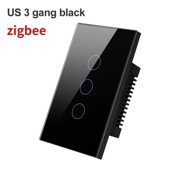 Melery Tuya Zigbee Smart Light Switch Neutral Wire Optional Touch Sensor Tempered Glass Panel Remote Control Works with Smart Home Assistants