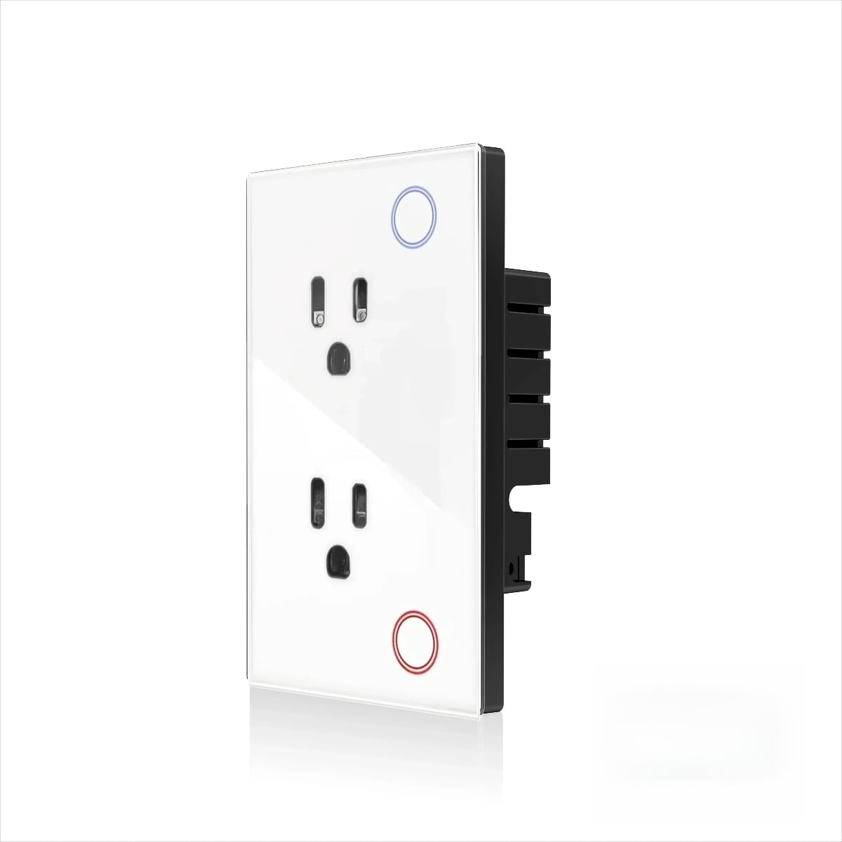 Melery Smart US Wall Outlet 10A Zigbee-Enabled with Tuya & Smart Life App Tempered Glass Pane lTiming & Remote Control Function