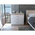 thumbnail image 1 of Melia Three Drawer Dresser, Superior Top, Metal Hardware Light Gray / White, 1 of 7
