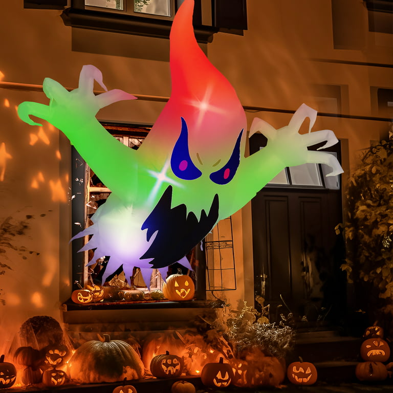 meias vento fantasma, Halloween LED brilhante fantasma lanterna vento  movida a bateria ao ar livre decoração Halloween suprimentos festa  Xiaoguozi