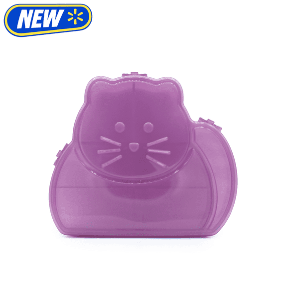 Melii Cat Snackle Snack Container, Spill-proof, BPA Free, Easy Grip, Toddler Snack Cup – Purple