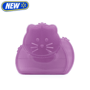 Melii Cat Snackle Snack Container, Spill-proof, BPA Free, Easy Grip, Toddler Snack Cup   Purple