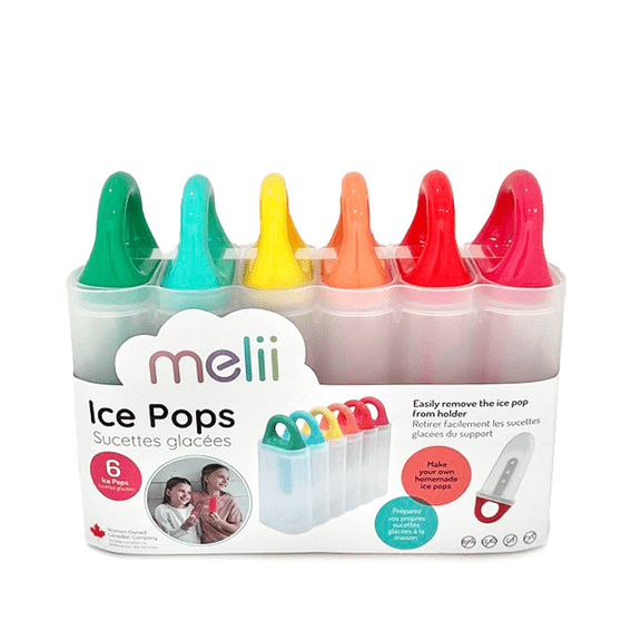 Melii Ice Pop Mold, 6 Plastic Popsicle Molds, Fruity