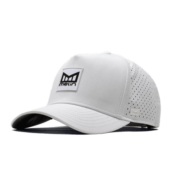 Melin Hydro Odyssey Stacked Baseball Cap, White, Small/Medium