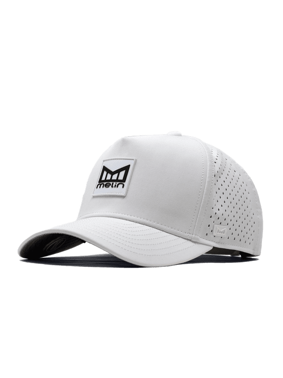 Hydro Odyssey Stacked Baseball Cap, White, Small/Medium