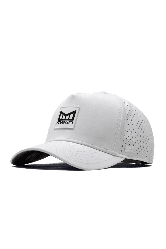 Hydro Odyssey Stacked Baseball Cap, White, Small/Medium