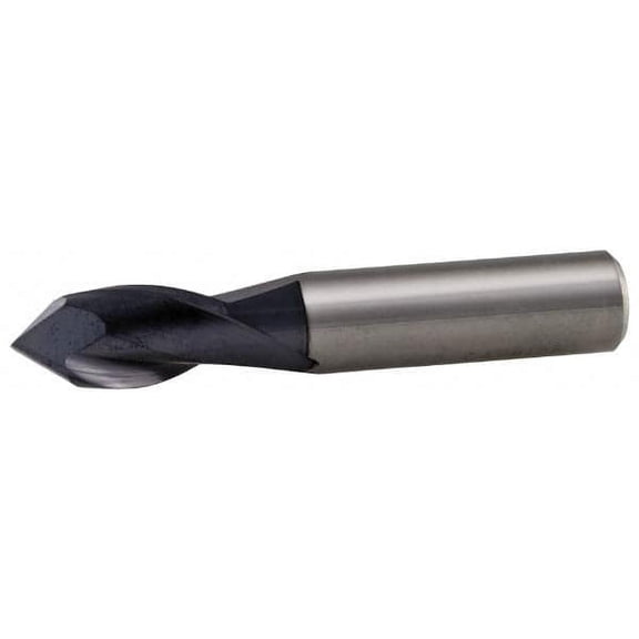 Melin Tool 1/2" Diam, 1" LOC, 2 Flute, 60 Point Angle, Solid Carbide Drill Mill AlTiN Finish, 3" OAL, 1/2" Shank Diam