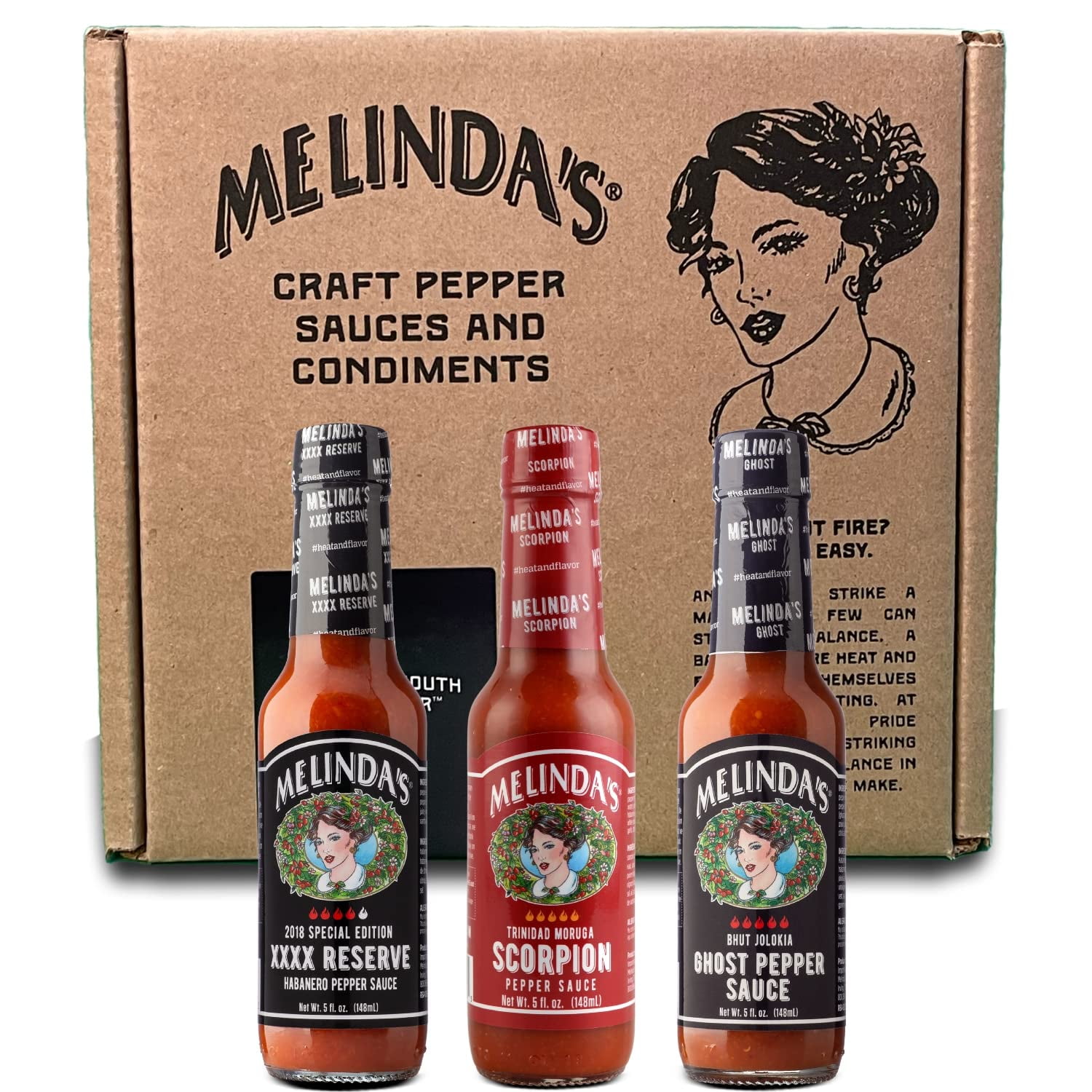 Melinda’S Extreme Fiery Collection Extra Spicy Craft Hot Sauce Gift