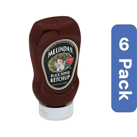 Melinda's Black Pepper Ketchup 14 oz (Pack of 6)