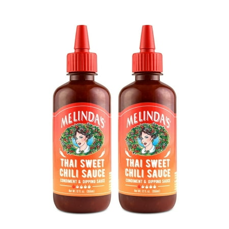 Melinda’s Thai Sweet Chili Sauce - Sweet and Mild Asian Chili Sauce Made with Whole Fresh Ingredients - Gourmet Hot Sauce & Dipping Sauce - Keto Friendly, Kosher - 12oz, 2 Pack