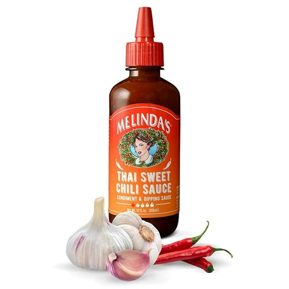 Melindas Thai Sweet Chili - Sweet and Mild Asian Chili Sauce Made with Whole Fresh Ingredients - Gourmet Hot & Dipping Sauce - Keto Friendly - 12oz, 1 Pack
