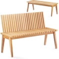 thumbnail image 1 of Melino Wooden Convertible Bench Picnic Table, Outdoor Bench Wood, FSC Certified Acacia, 500Lbs Weight Capacity, Park Bench for Outdoors, Porch, Balcony - Large Size, 1 of 9